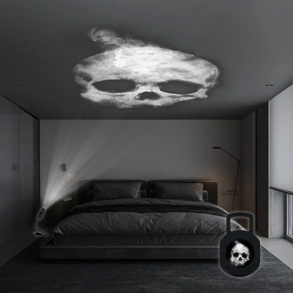 Skull Projection Wall Decor Light - White, Skull Light, Skull Projector